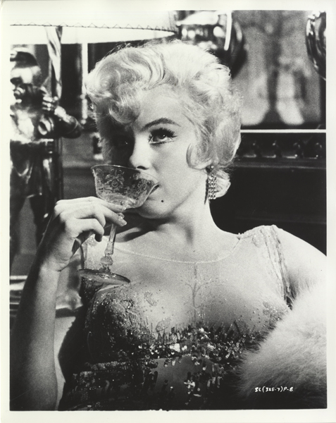 Marilyn Monroe Some Like it Hot Sipping Champagne Vintage 8x10 Silver Gelatin Photo