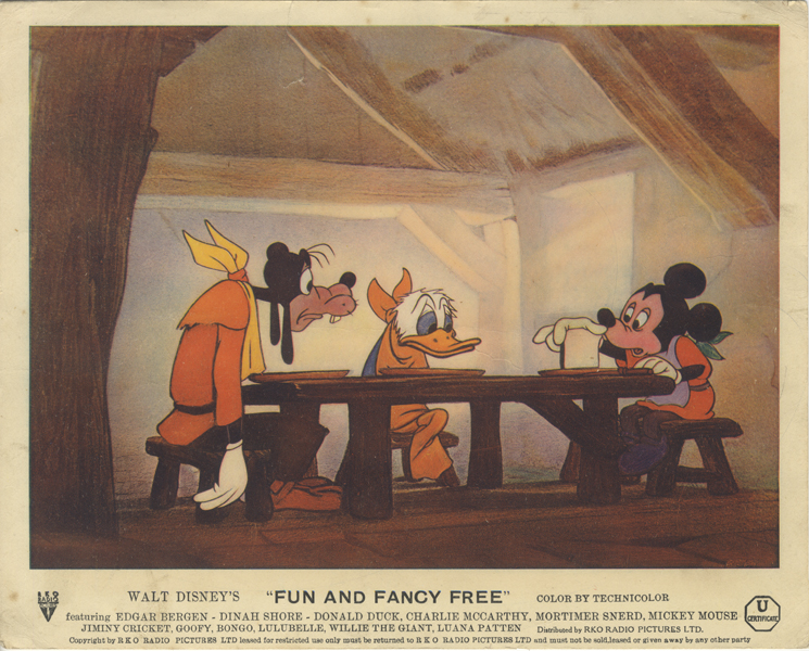 Fun and Fancy Free 1947 Walt Disney Original British Lobby Card Mickey Mouse Donald Duck Pluto
